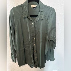 Like New Button Down Collared Green Shirt
